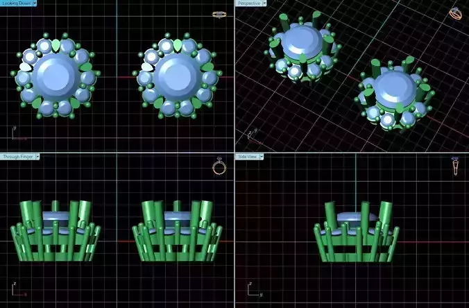 Round Halo Ear Stud With Diamonds