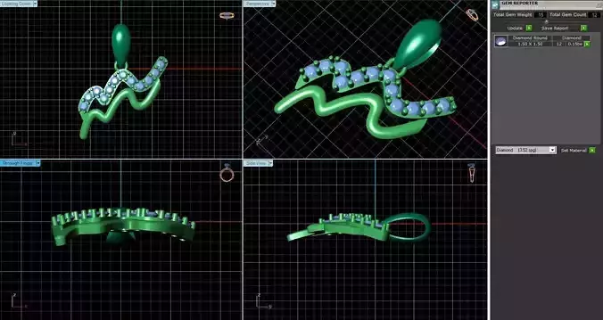 Spiral Pendant With Diamonds 3