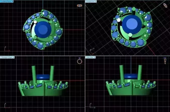 Round Ear Stud With Diamonds