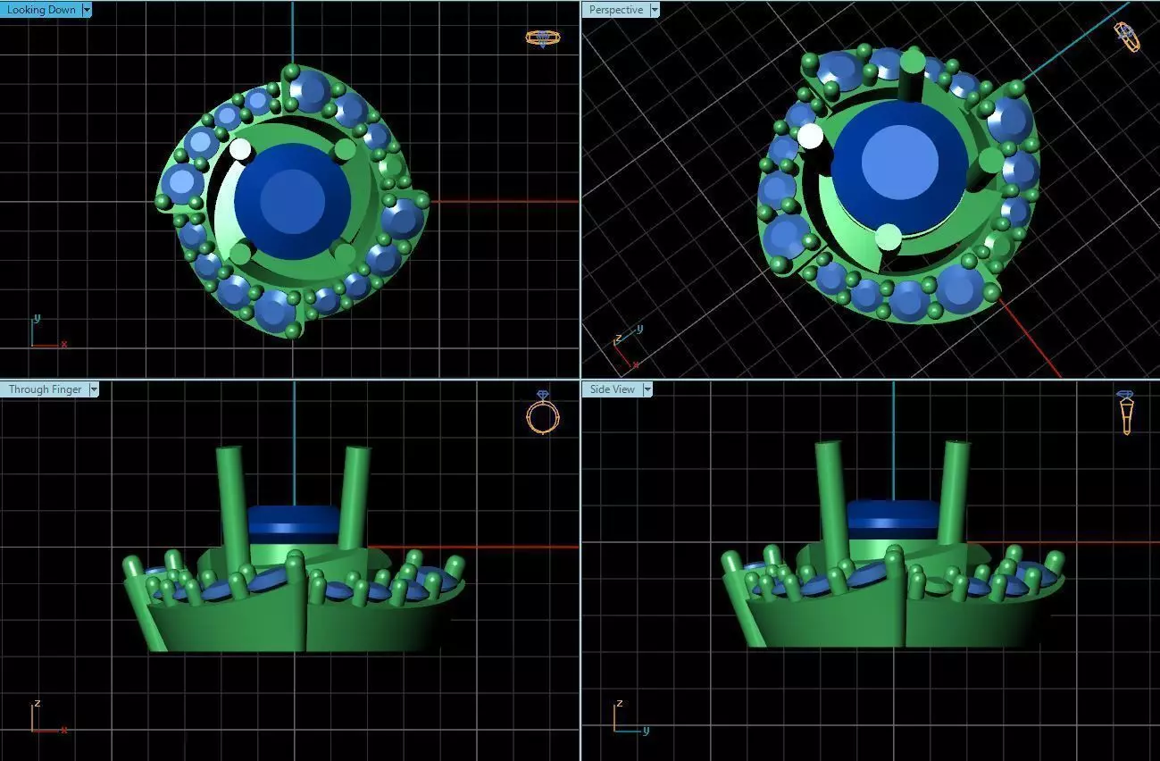Round Ear Stud With Diamonds 3D print model_0