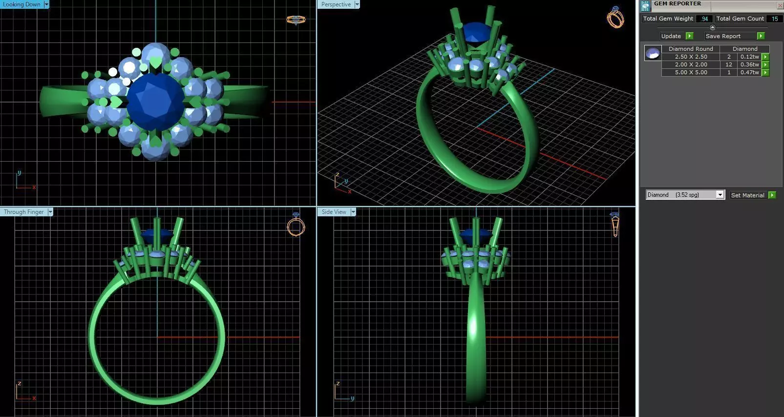 Halo Ring With Diamonds 2 3D print model_0