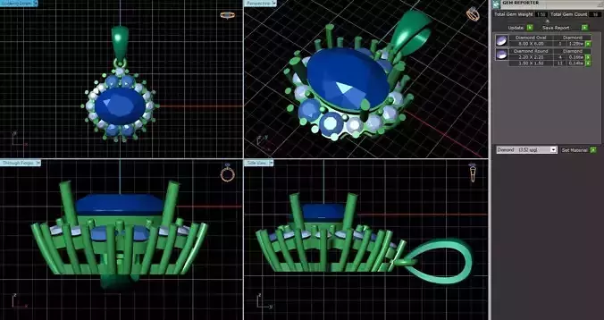 Oval Shaped Pendant With Diamonds 3
