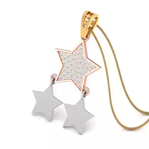 Star Shaped Pendant With Diamonds 3