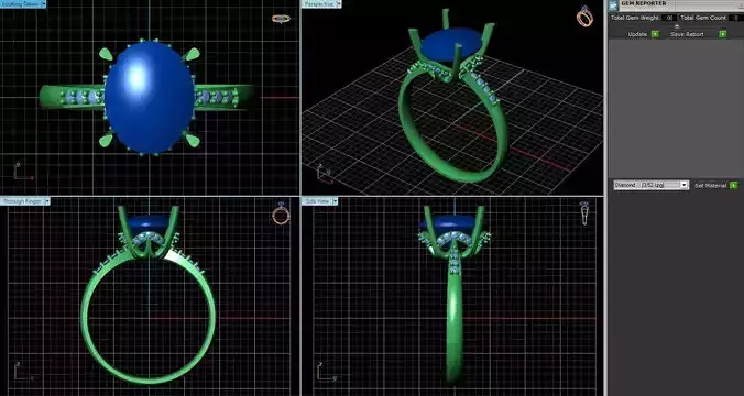 Oval Shaped Ring With Diamonds