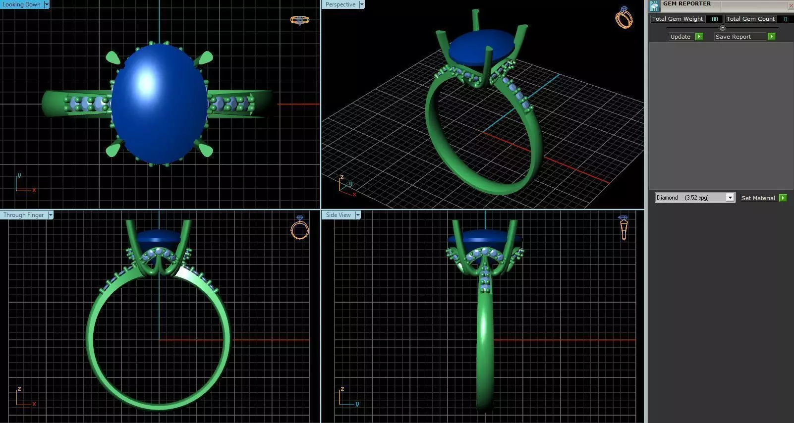 Oval Shaped Ring With Diamonds 3D print model_0
