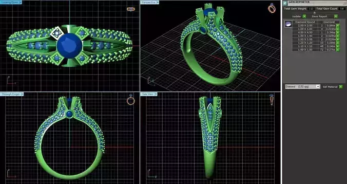 Side Stone Ring With Diamonds 1