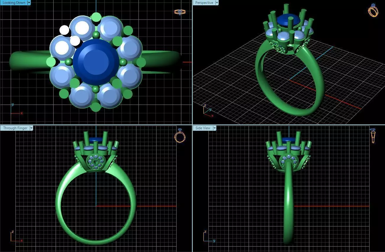 Halo Ring With Diamonds 3 3D print model_0