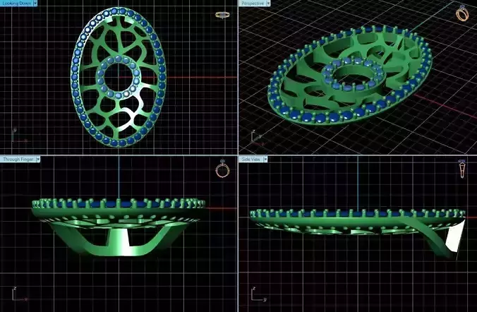 Oval Shaped Pendant With Diamonds 4