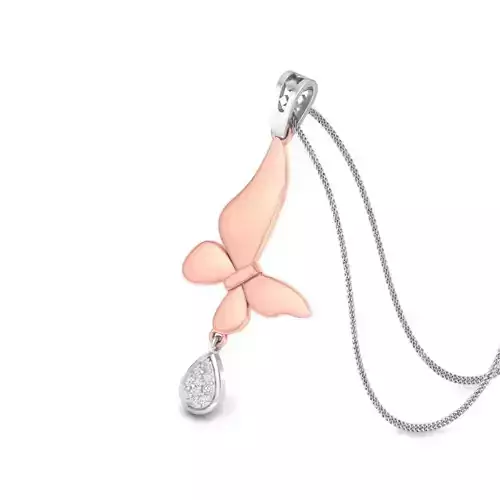 Rose Gold Butterfly Shaped Pendant