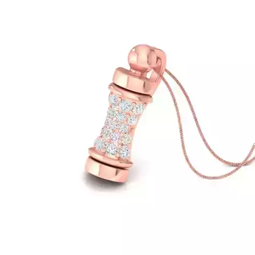Rose Gold Chess Pendant With Diamonds