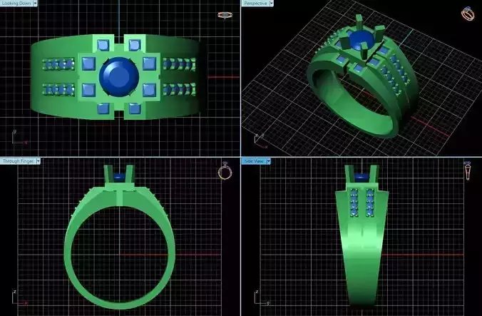 Wide Ring With Diamonds