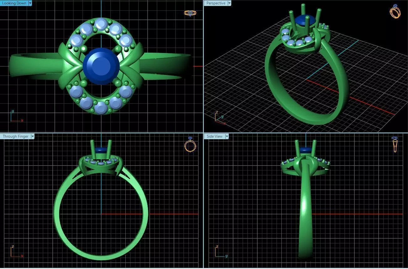 Oval Shaped Ring With Diamonds 1 3D print model_0