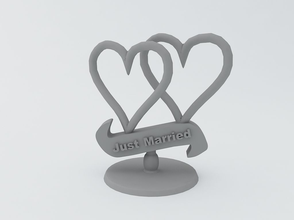 Just Married Showpiece 3D print model_2