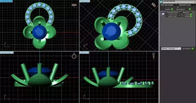 Flower Shaped Pendant With Diamonds 10