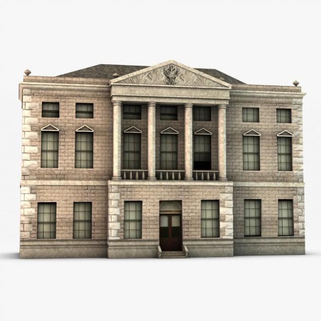 Castle ward house 3D model_3