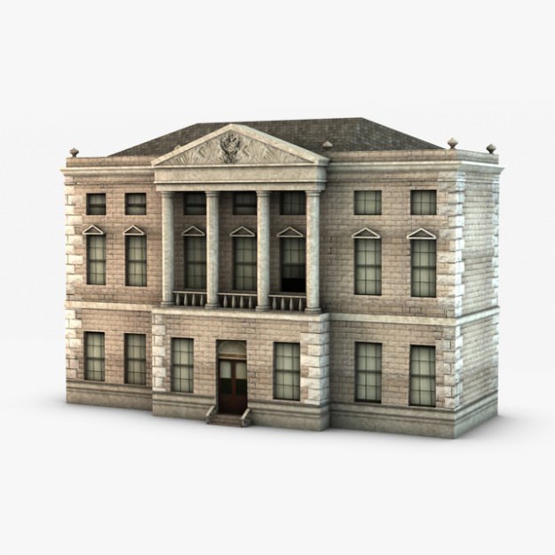 Castle ward house 3D model_1
