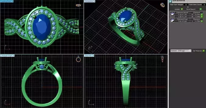 Oval Shaped Halo Ring With Diamonds 2