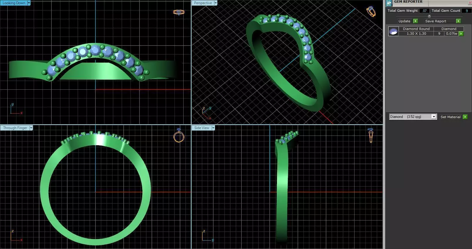 Simple Ring With Diamonds 2 3D print model_0