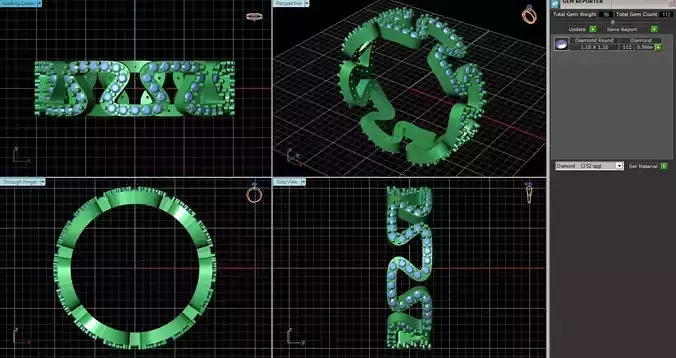 Spiral Ring With Diamonds 1