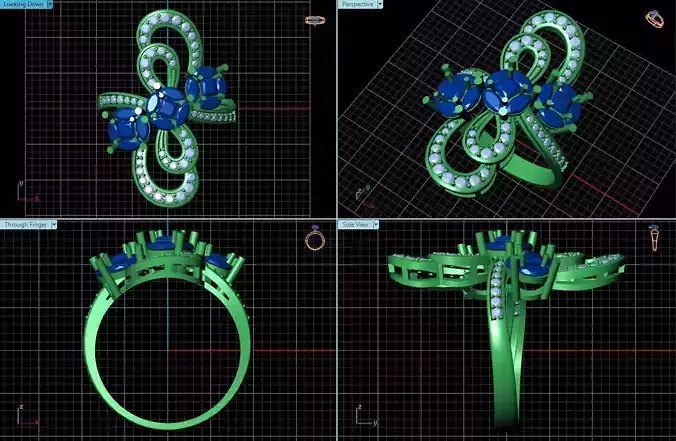 Knot Ring With Diamonds 