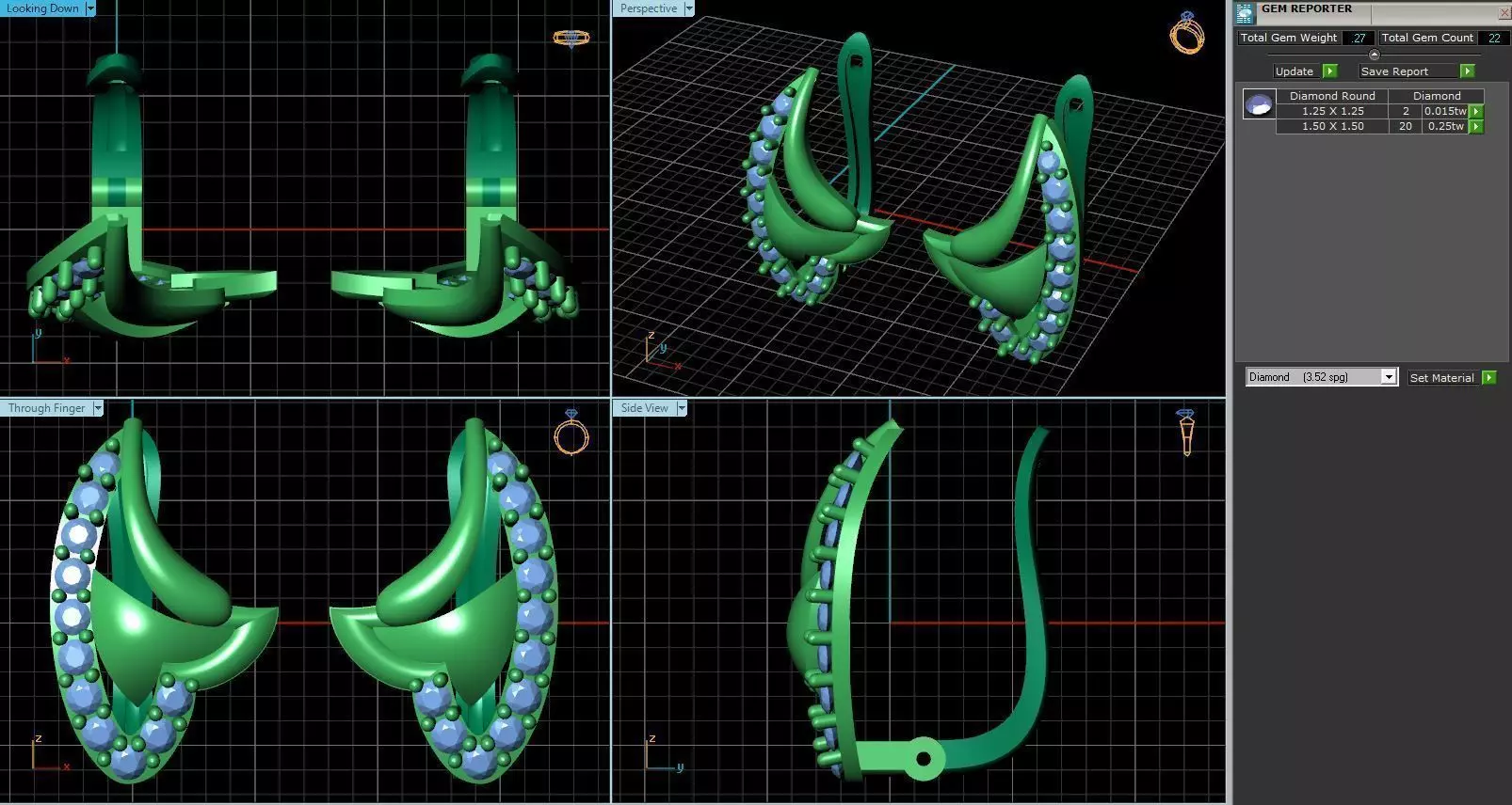 Earrings With Diamonds 1 3D print model_0