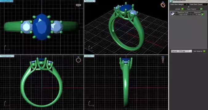 3 Stone Ring With Diamonds