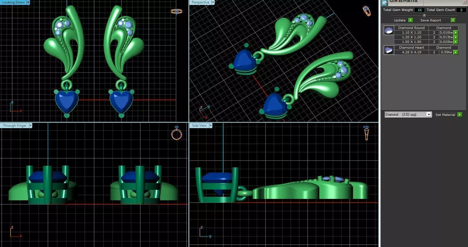 Earrings With Diamonds and Gems 3D print model_0
