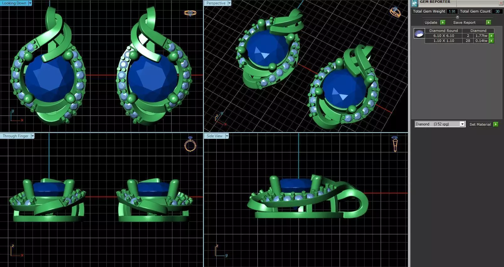 Pendant With Diamonds 5 3D print model_0