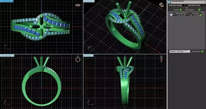 Spiral Ring With Diamonds 2