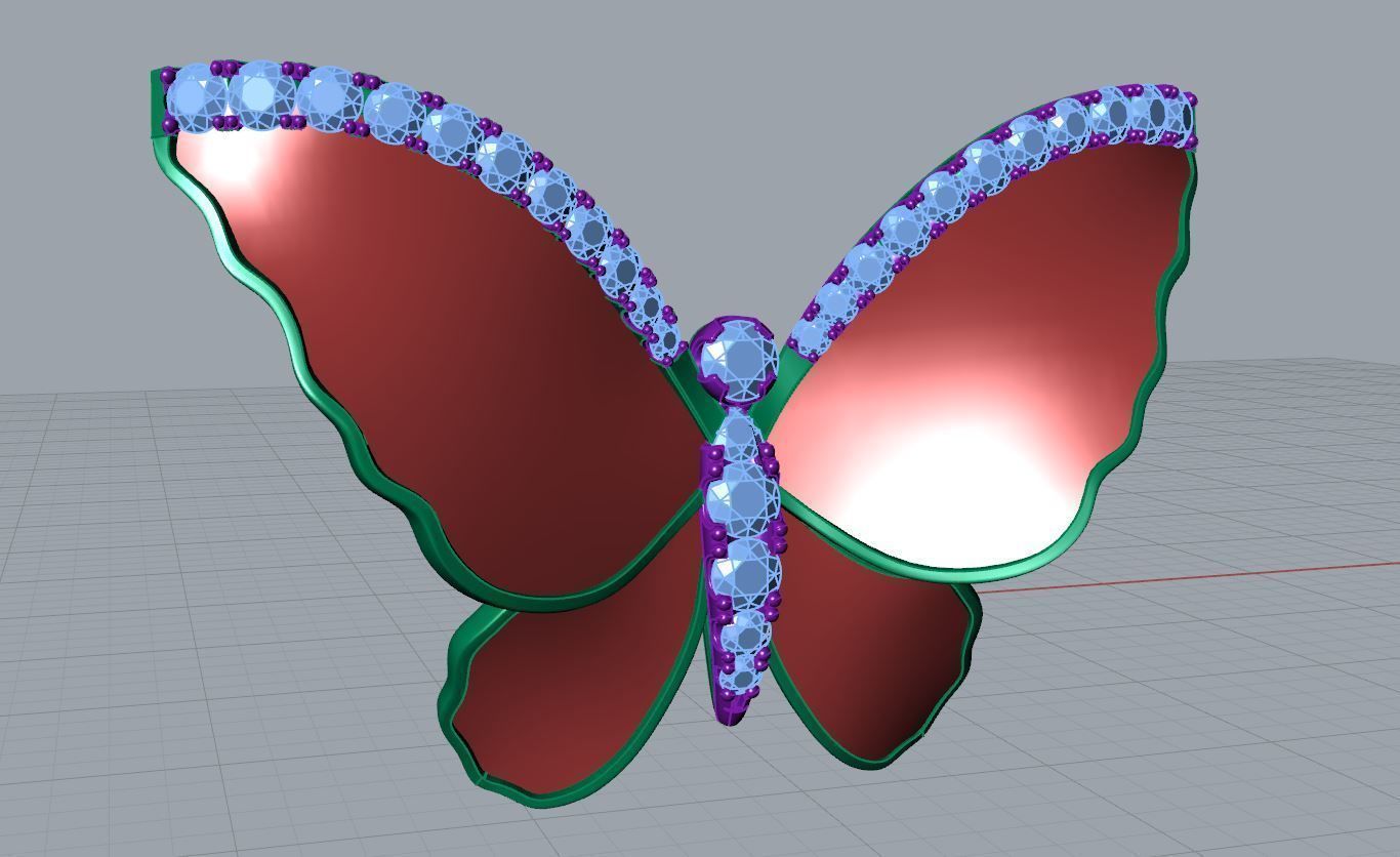 Butterfly Necklace 3D print model_4