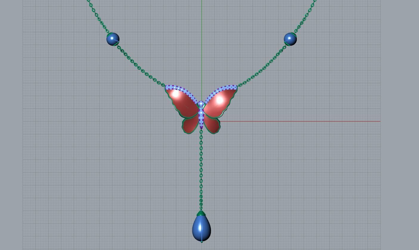 Butterfly Necklace 3D print model_5