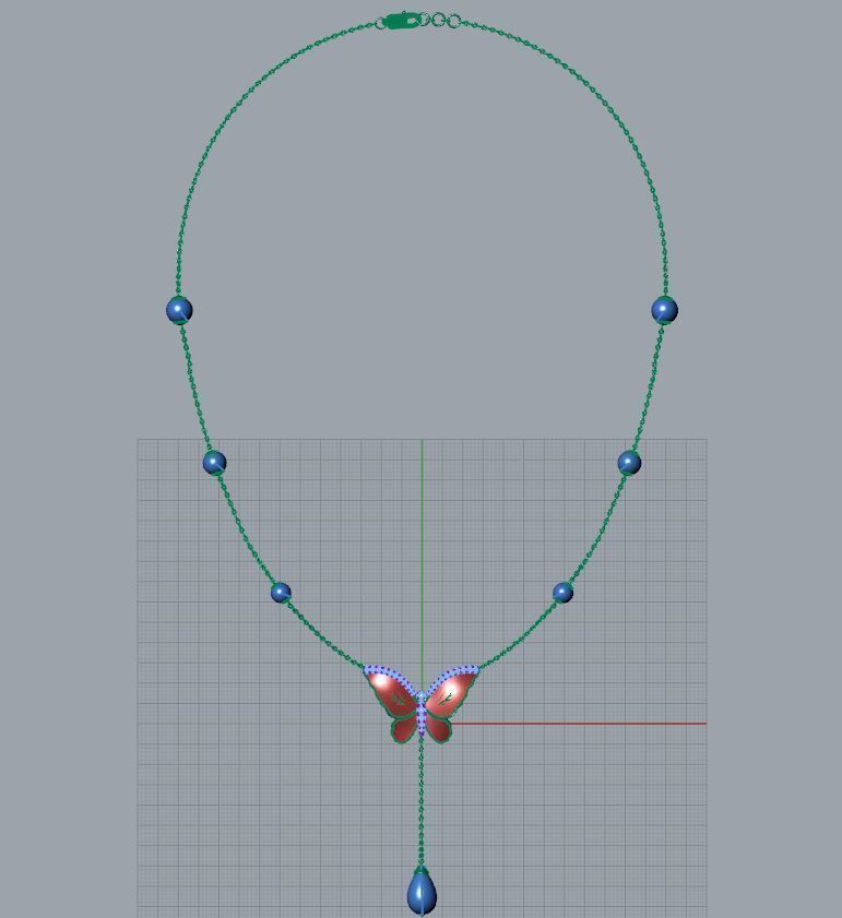 Butterfly Necklace 3D print model_6