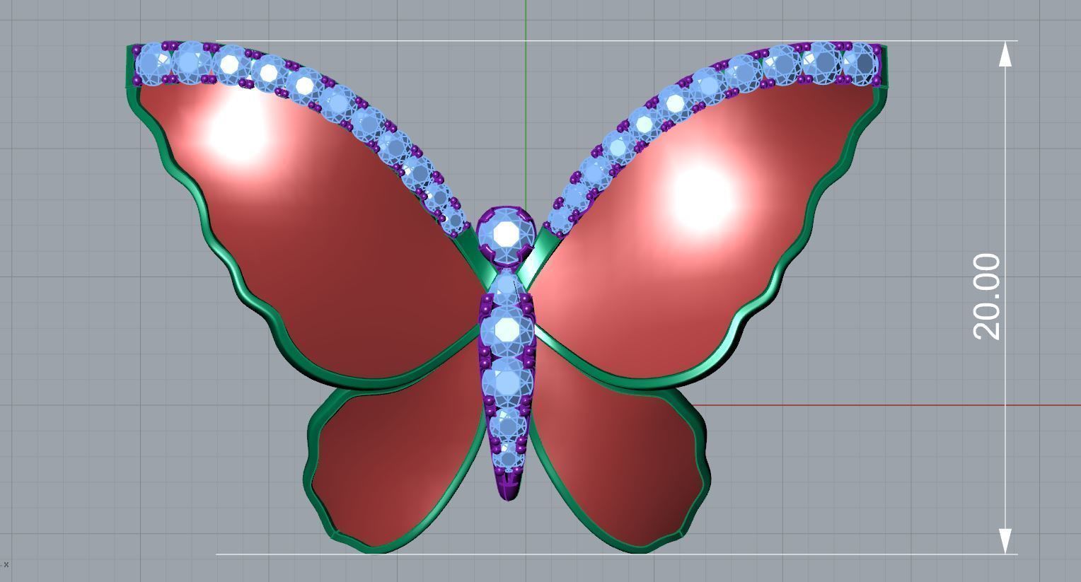 Butterfly Necklace 3D print model_2