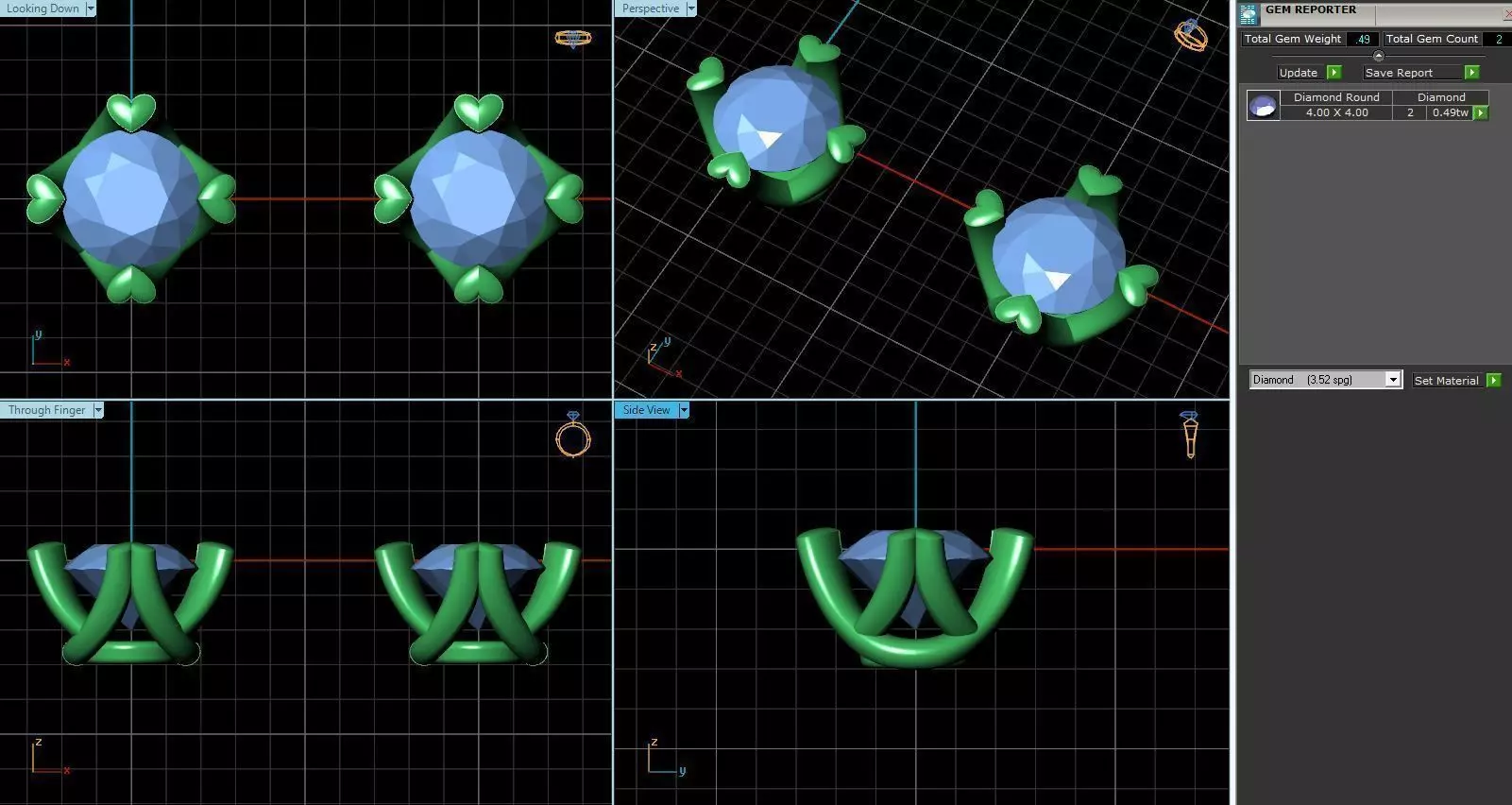 Ear Stud With Diamonds 1 3D print model_0