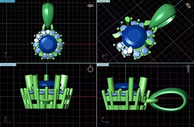 Halo Pendant With Diamonds 4 3D print model