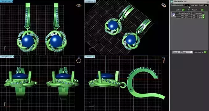 Flower Shaped Earrings With Diamonds