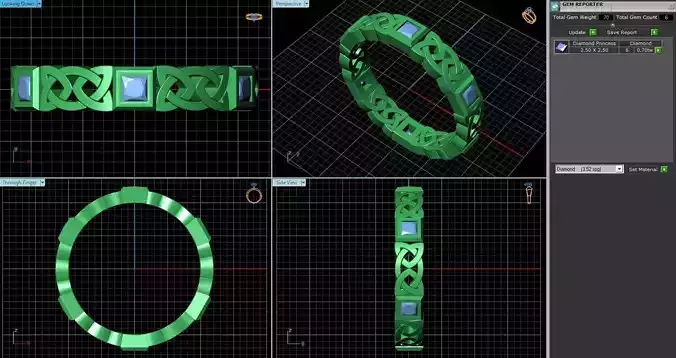 Weave Ring With Diamonds