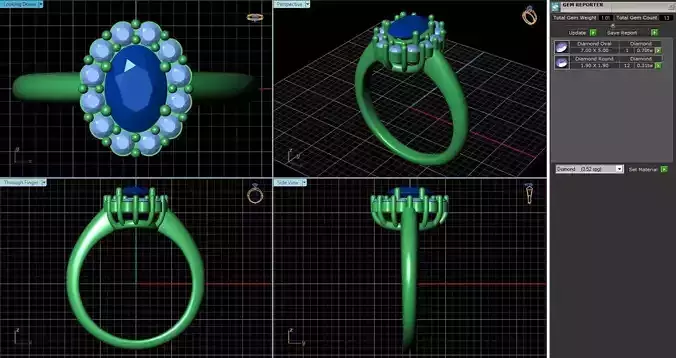 Oval Shaped Halo Ring With Diamonds 3