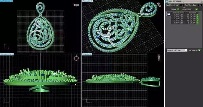 Drop Shape Pendant With Diamonds