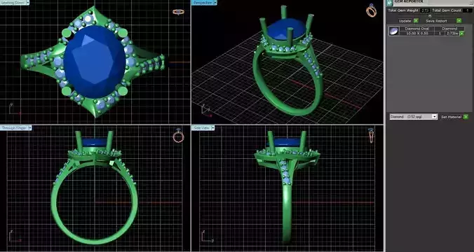 Oval Shaped Ring With Diamonds 3