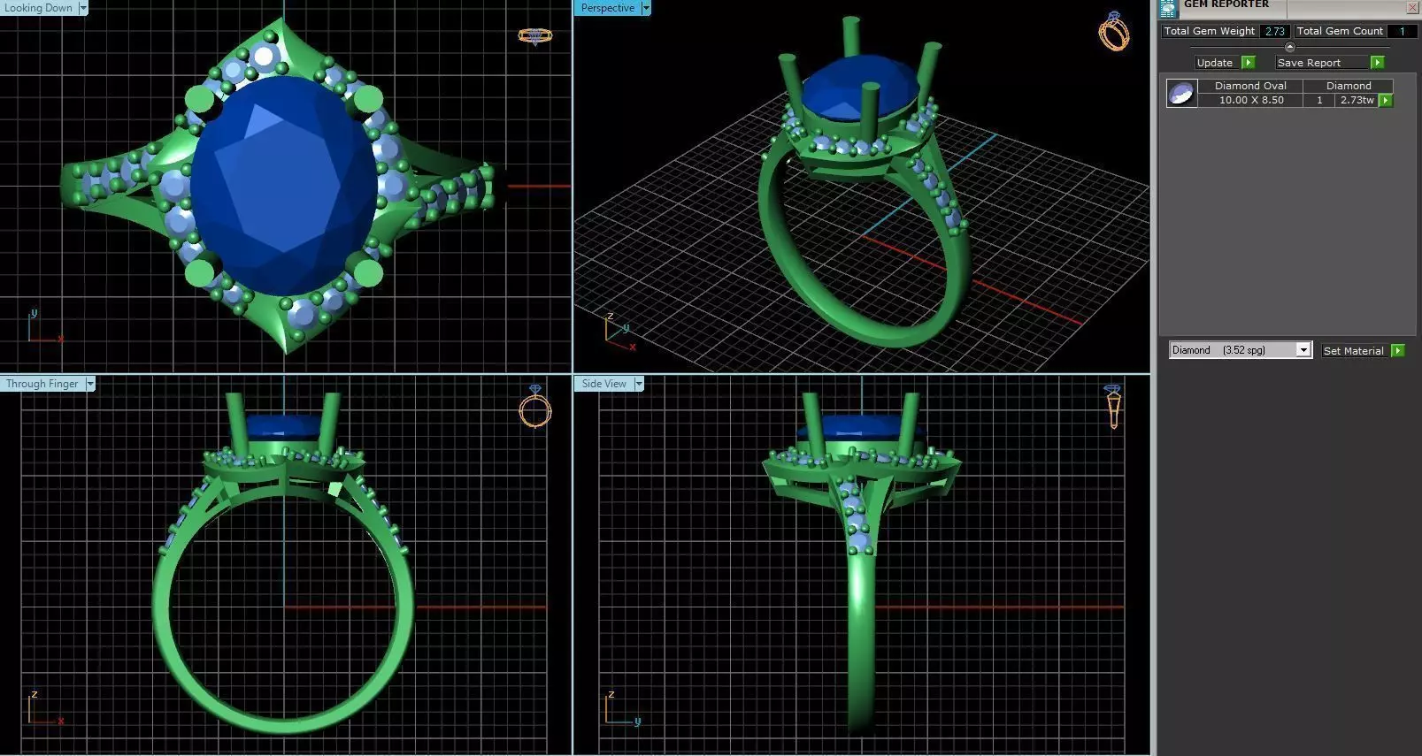 Oval Shaped Ring With Diamonds 3 3D print model_0