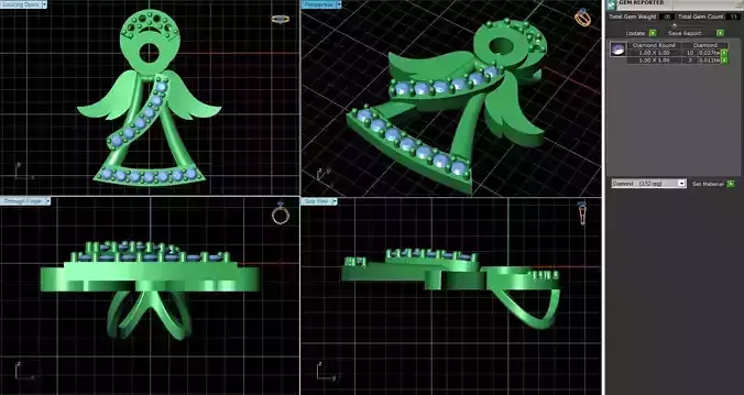 Angel Pendant With Diamonds