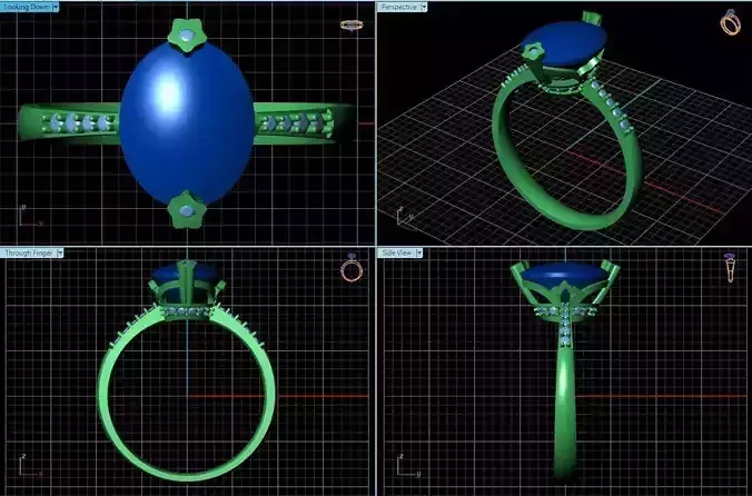 Oval Shaped Ring With Diamonds 4