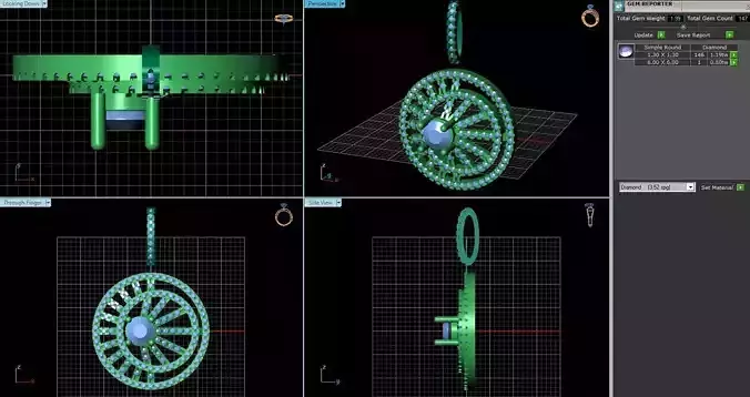 Round Shaped Pendant With Diamonds 2