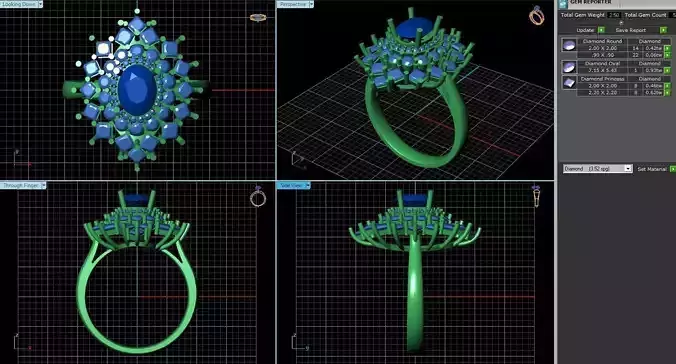 Oval Shaped Ring With Diamonds 5