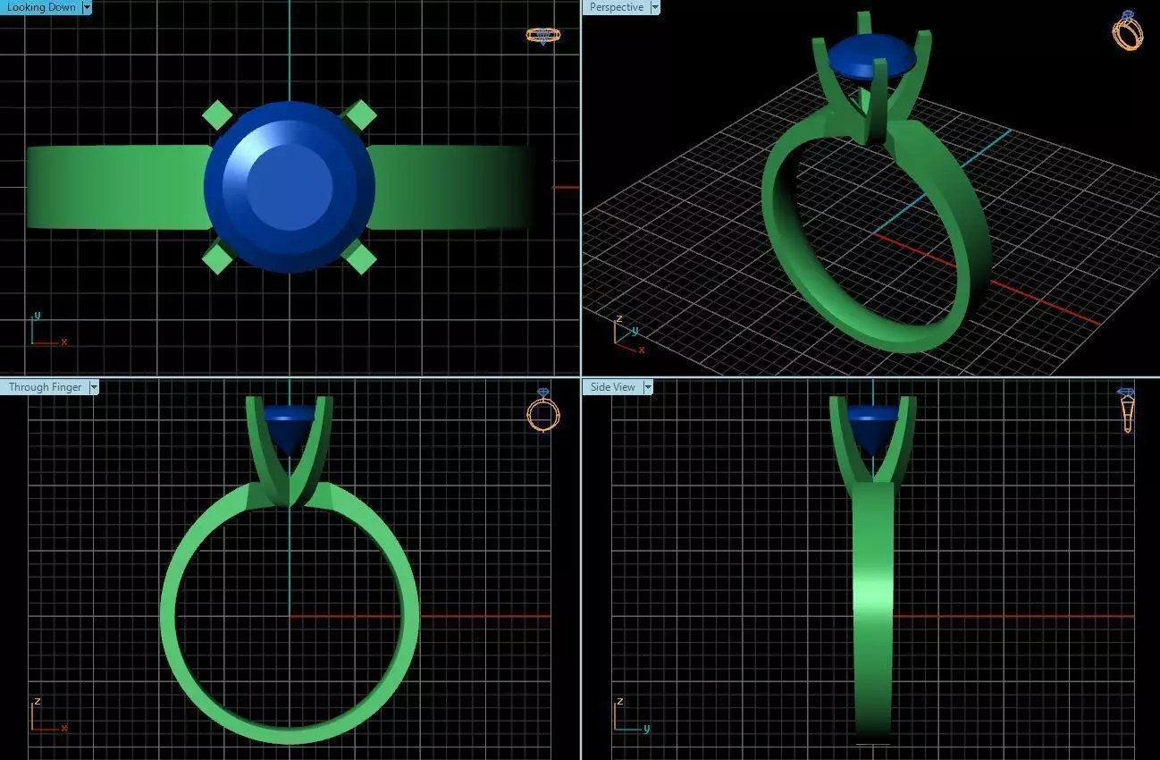 Ring With Diamonds 5 3D print model_0
