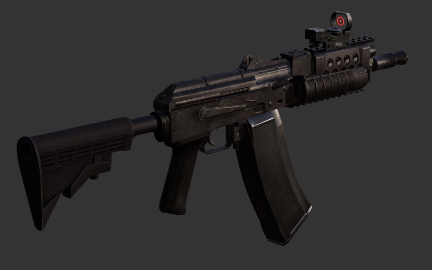 PBR AKS 74 U SSO Custom Assault Rifle Low-poly  3D model