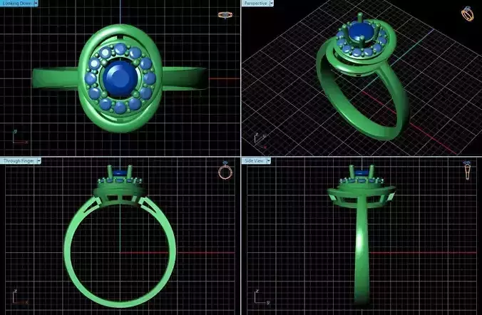 Oval Shaped Halo Ring With Diamonds 4