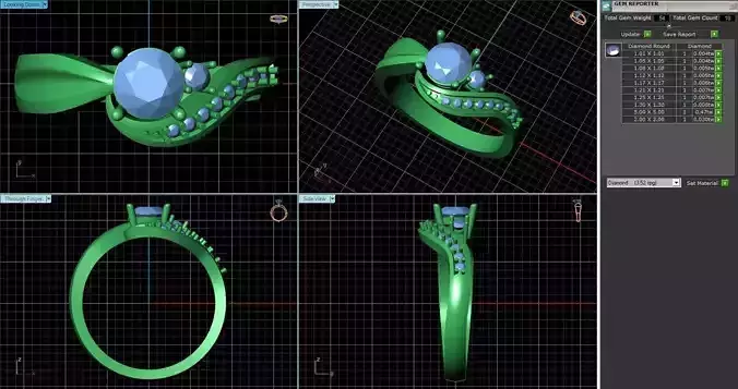 Spiral Ring With Diamonds 3