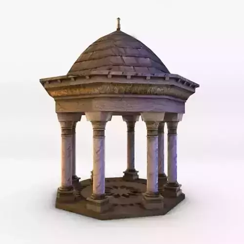 Gazebo stone with columns 3D model